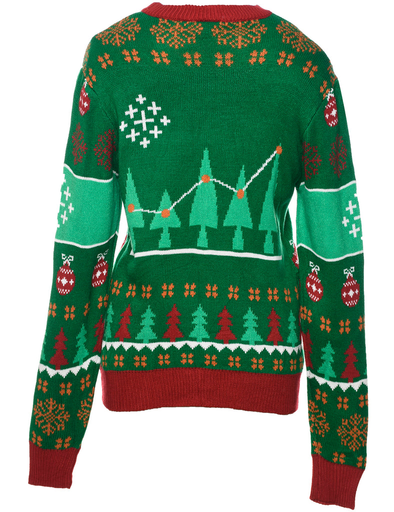Dark Green Christmas Jumper - S