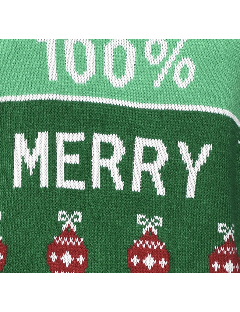 Dark Green Christmas Jumper - S