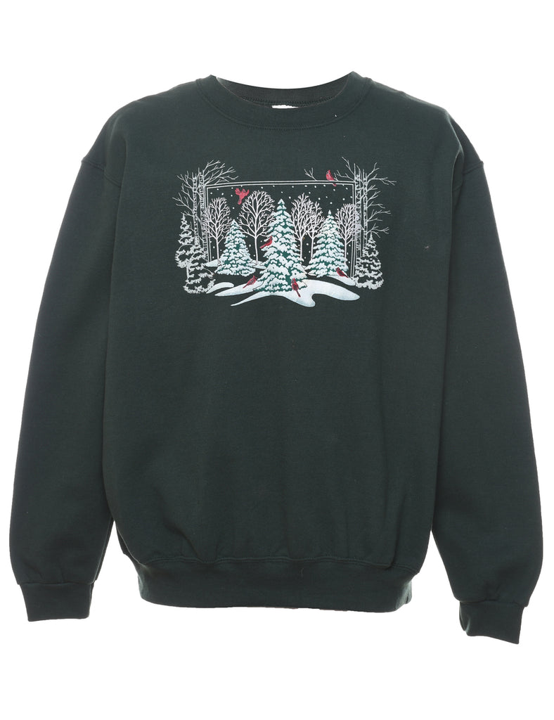 Dark Green Christmas Sweatshirt - XL