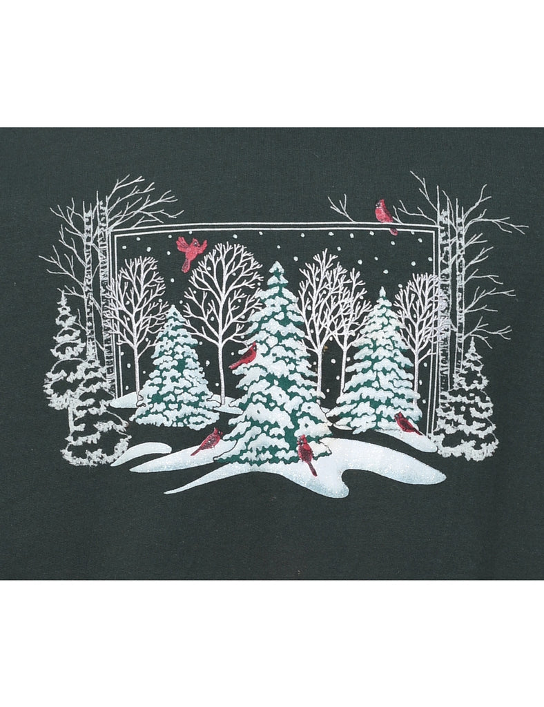 Dark Green Christmas Sweatshirt - XL