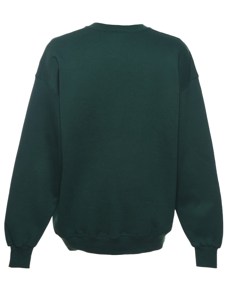 Dark Green Marathoner Printed Sweatshirt - XL