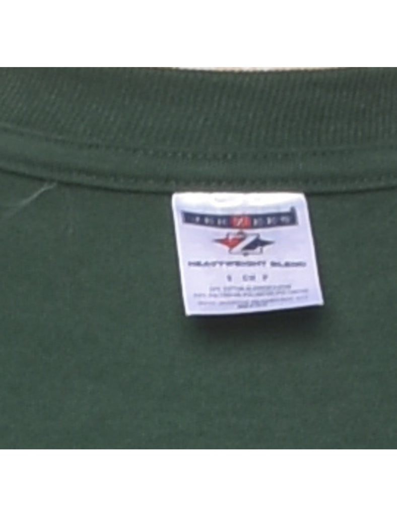 Dark Green Plain Classic T-shirt - S