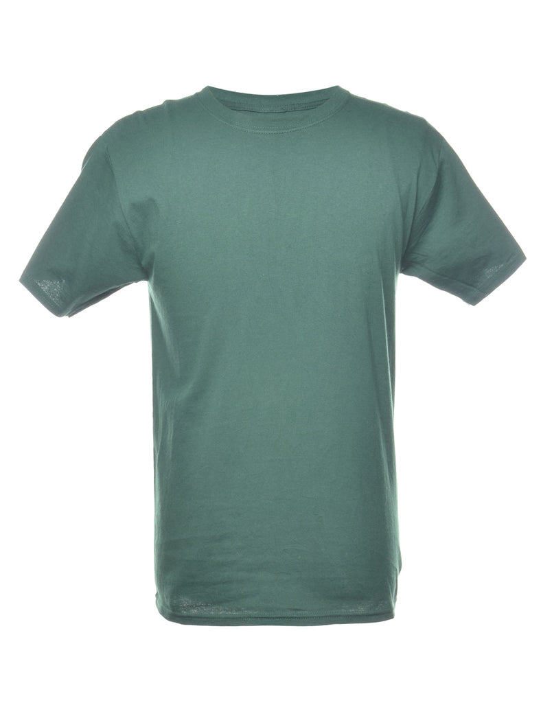 Dark Green Plain T-shirt - S
