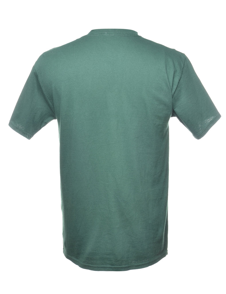 Dark Green Plain T-shirt - M