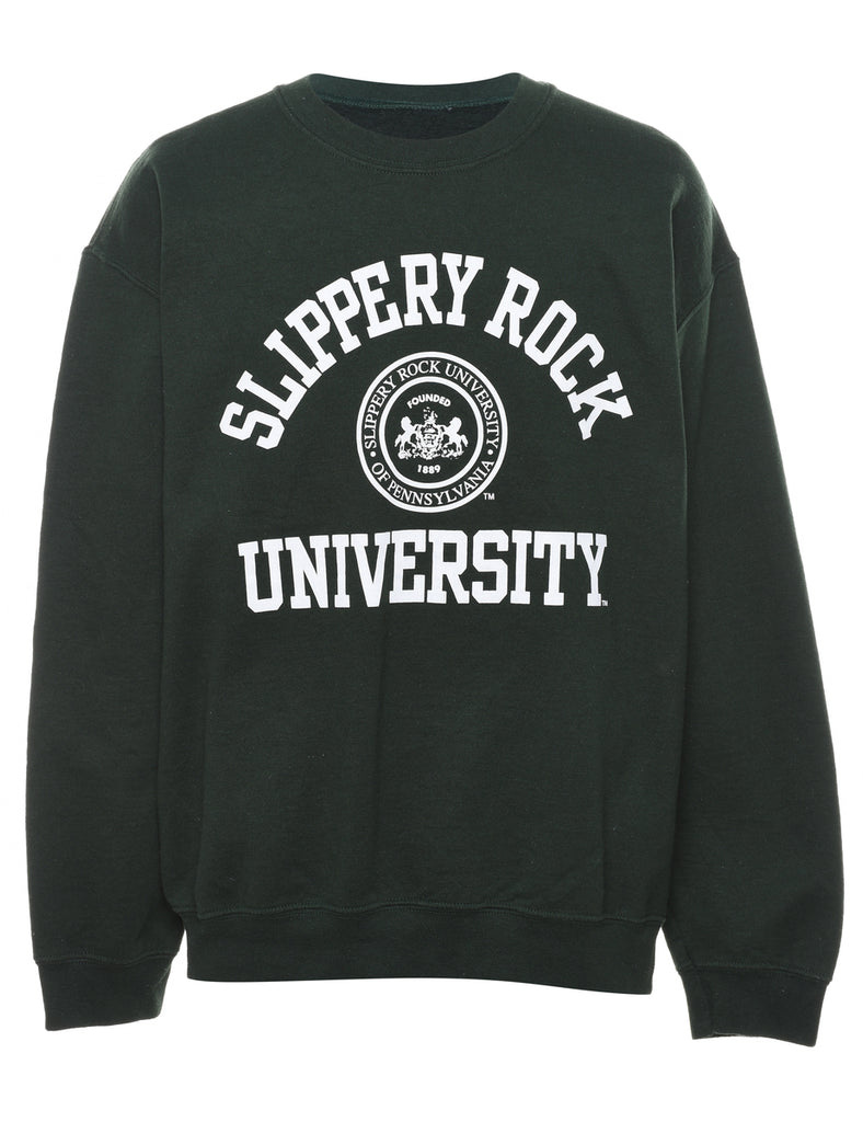 Dark Green Printed Sweatshirt - L