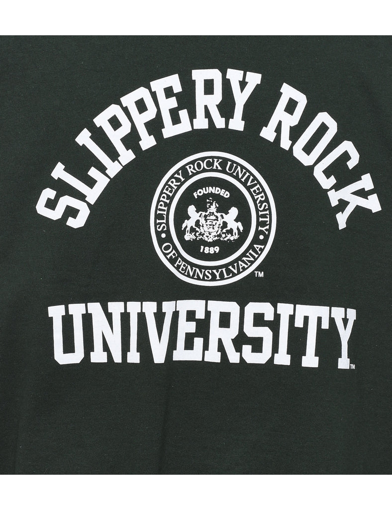 Dark Green Printed Sweatshirt - L