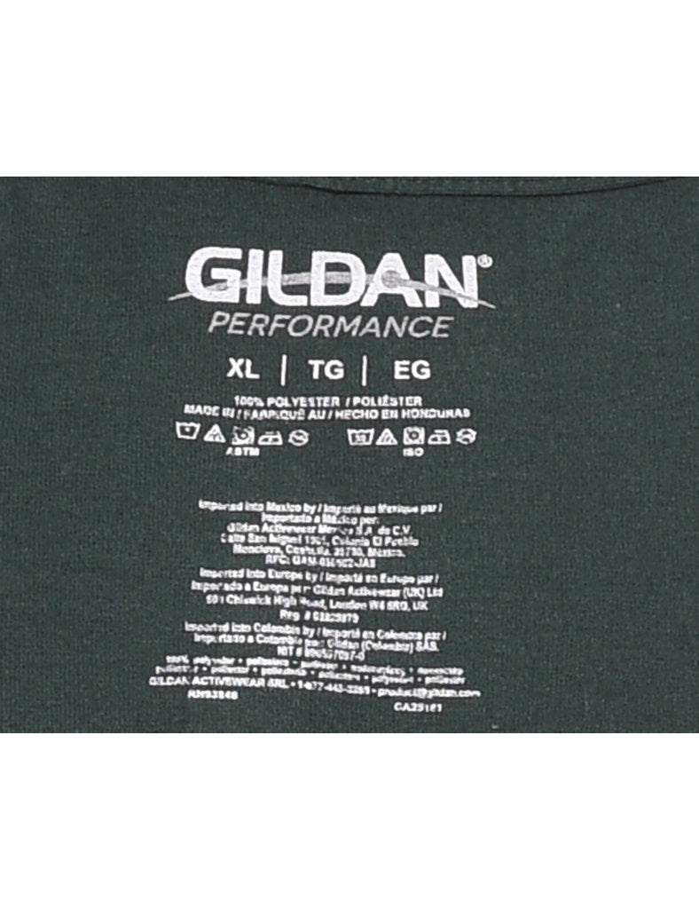 Dark Green Printed T-shirt - XL