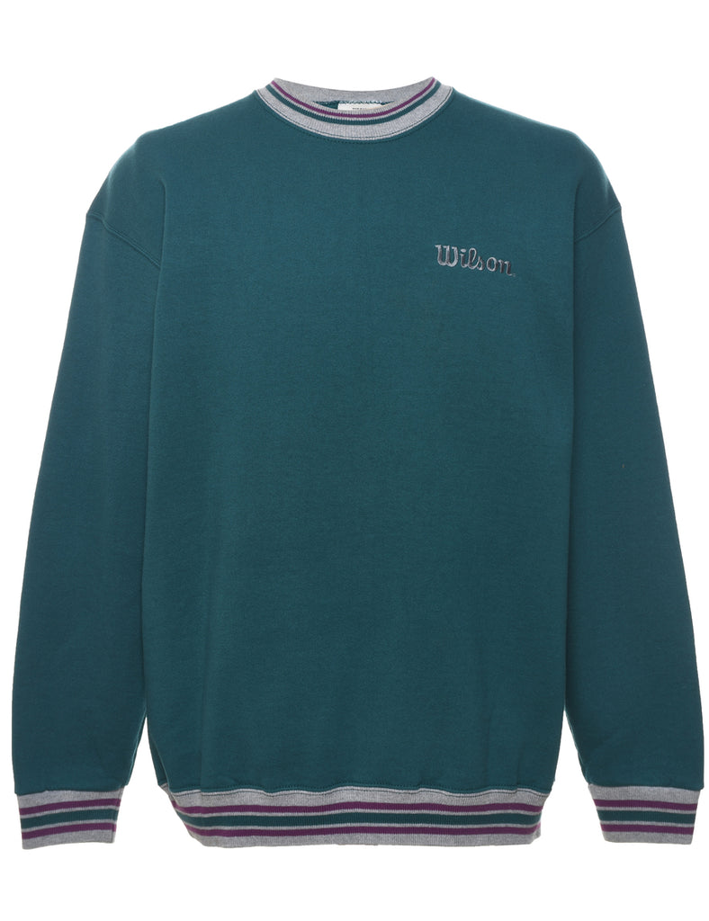 Dark Green Wilson Embroidered Sweatshirt - L
