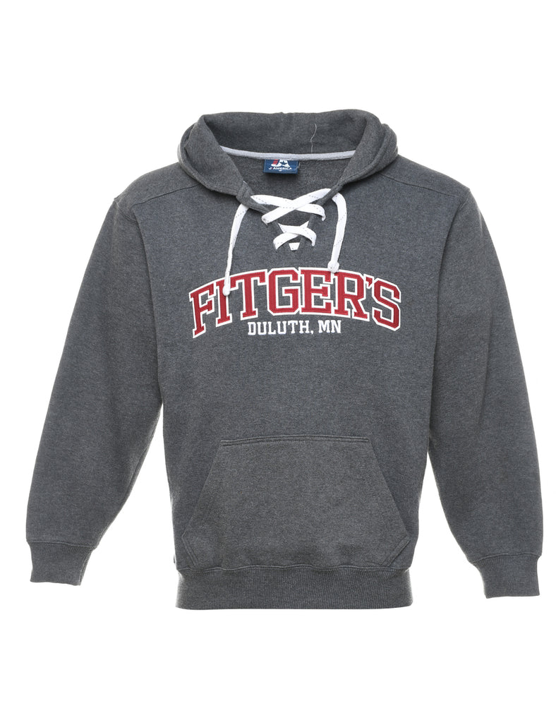 Dark Grey Fitger's Duluth MN Lace-Up Detail Hoodie - S