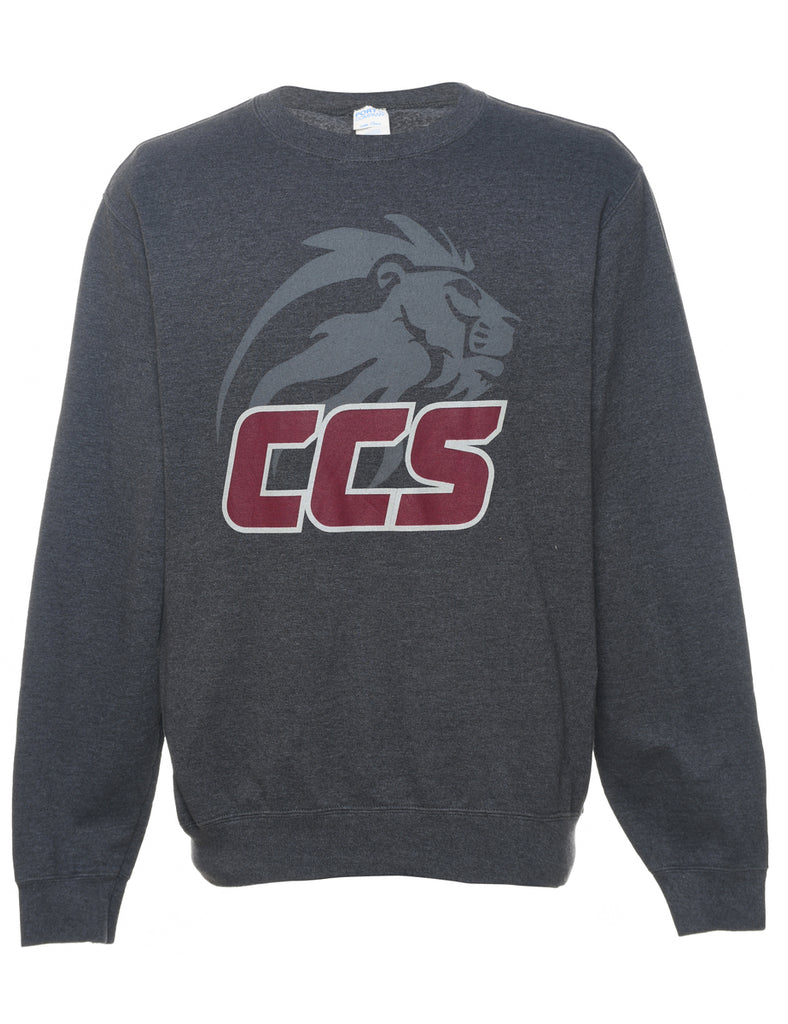 Dark Grey & Maroon CCS Printed Sweatshirt - M