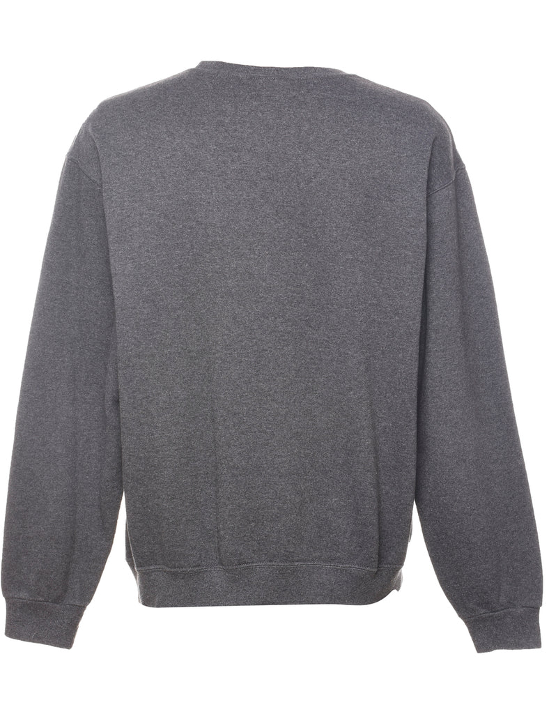 Dark Grey, Red & Yellow Printed Sweatshirt - L