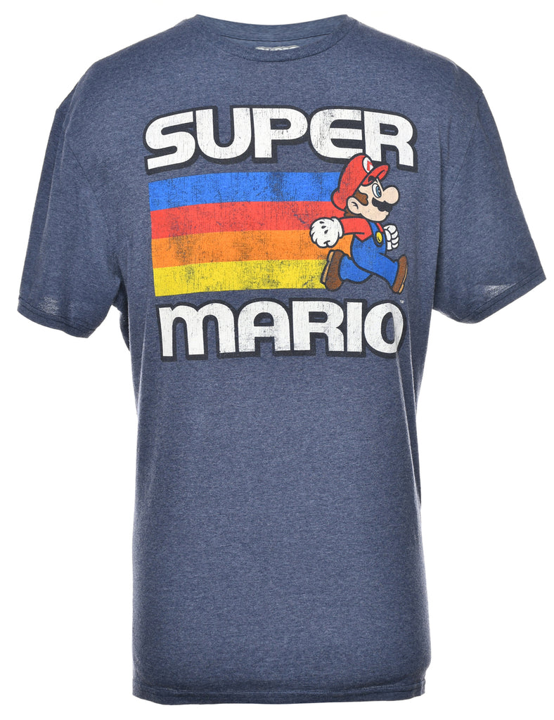 Dark Grey Super Mario Cartoon T-shirt - L