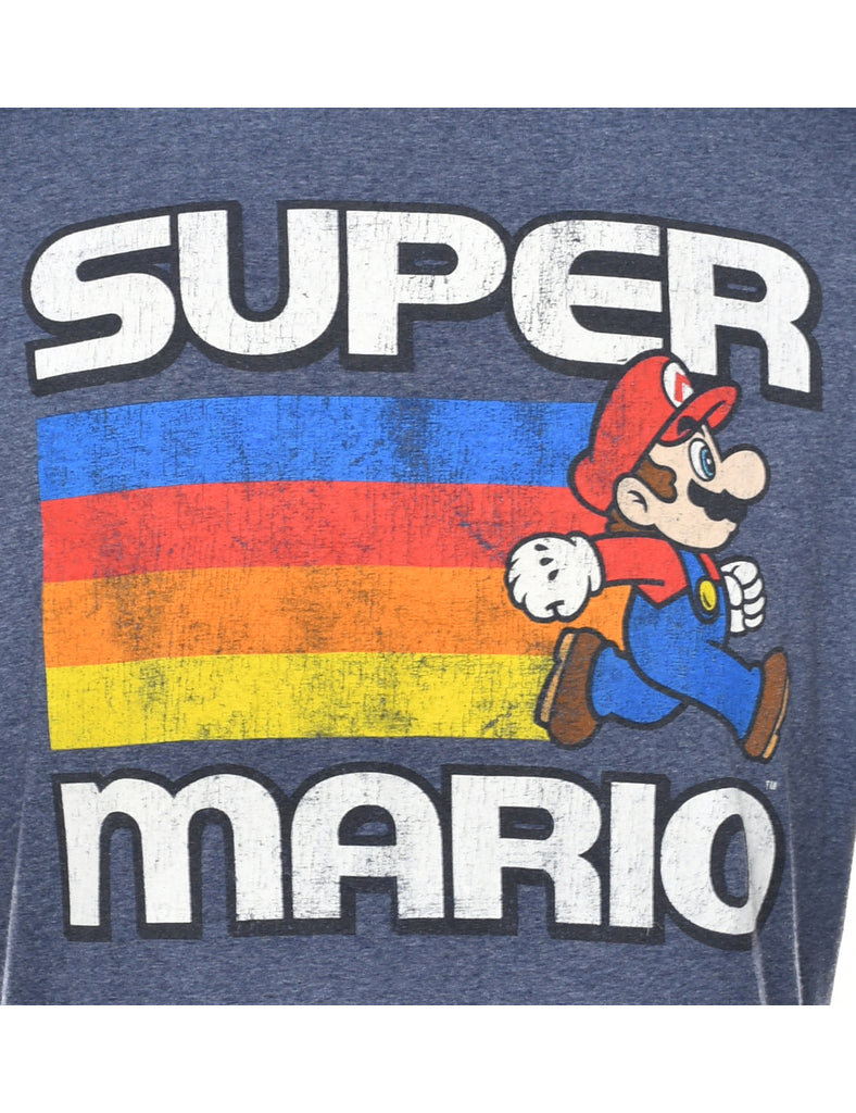 Dark Grey Super Mario Cartoon T-shirt - L