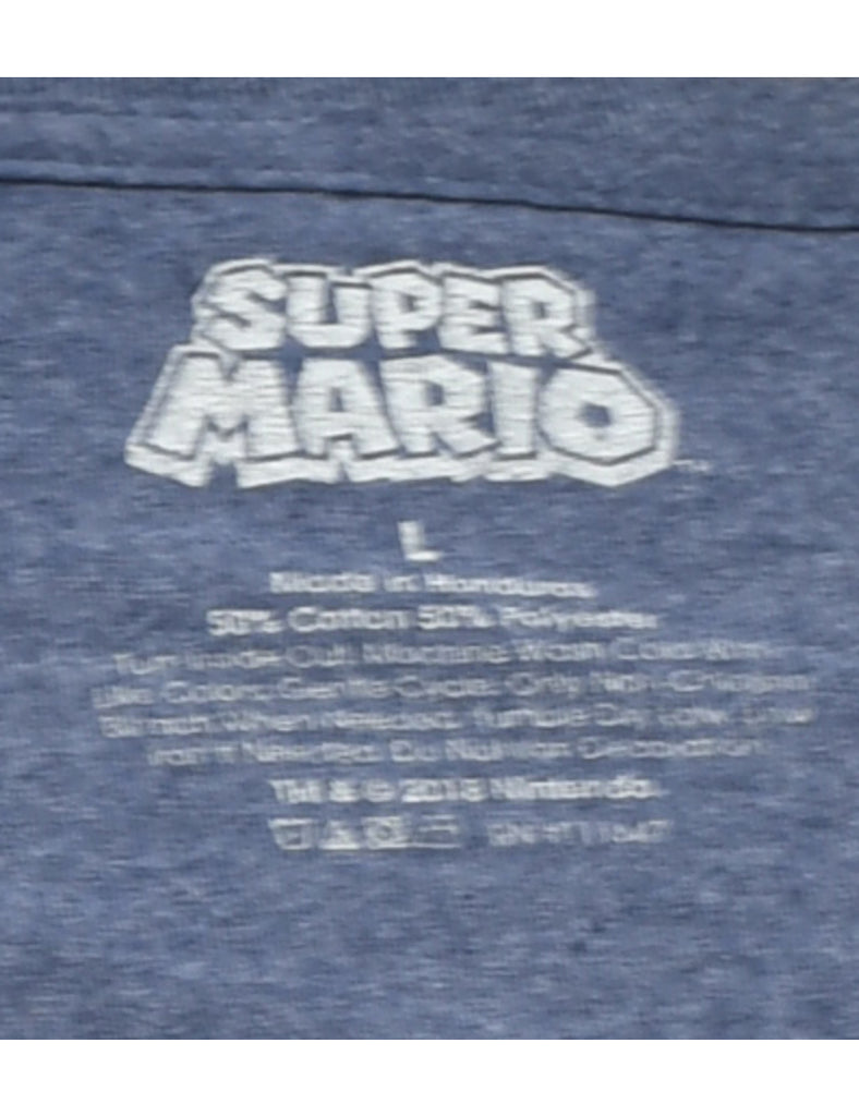Dark Grey Super Mario Cartoon T-shirt - L