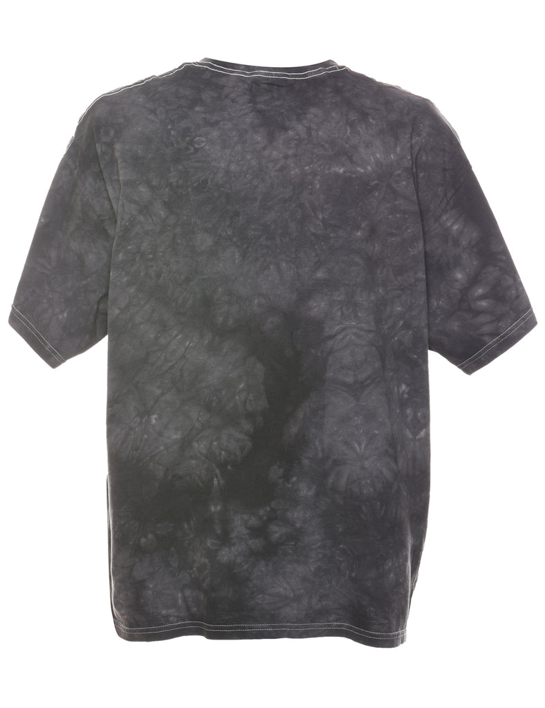 Dark Grey Tie Dye American Flag Eagle T-shirt - XL