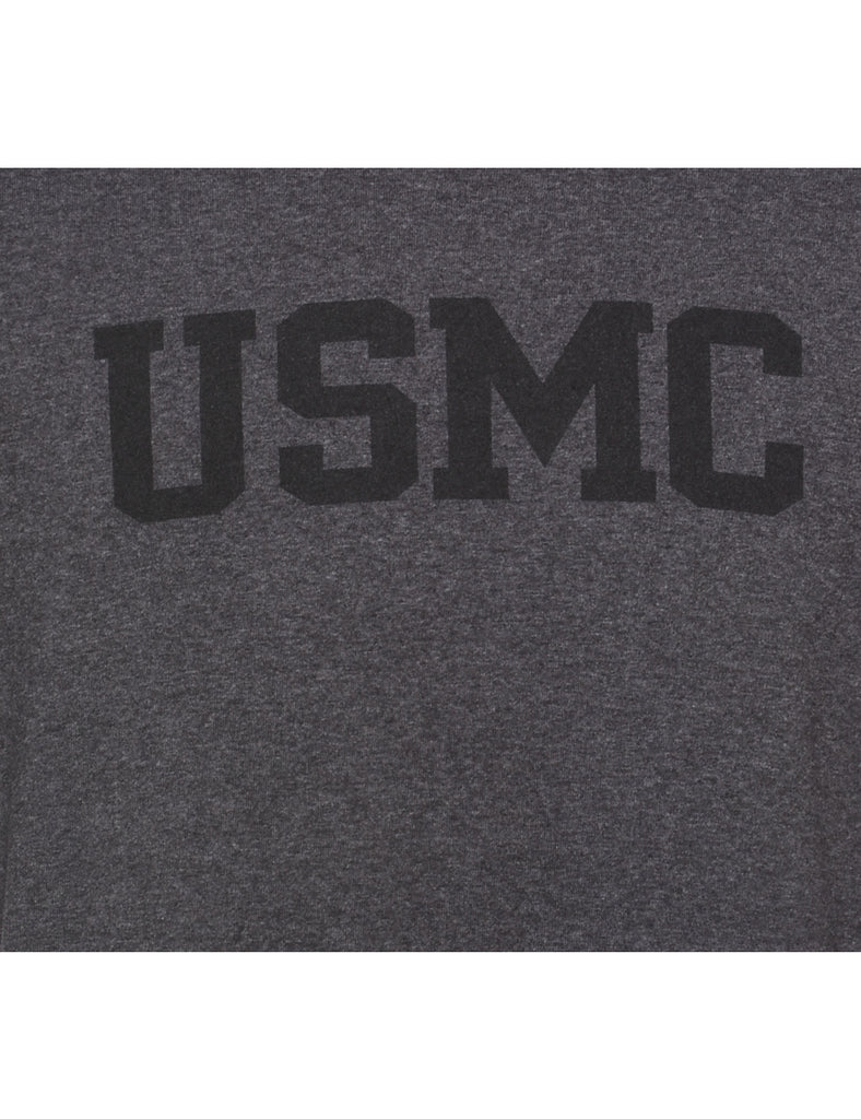 Dark Grey USMC Printed T-shirt - XL