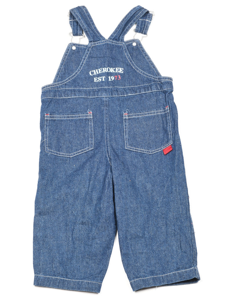 Dark Wash Appliqued Dungarees - 12-18 MONTHS