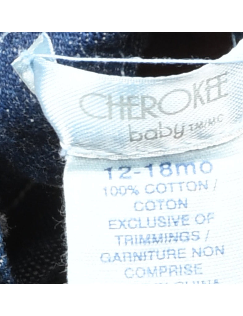 Dark Wash Appliqued Dungarees - 12-18 MONTHS