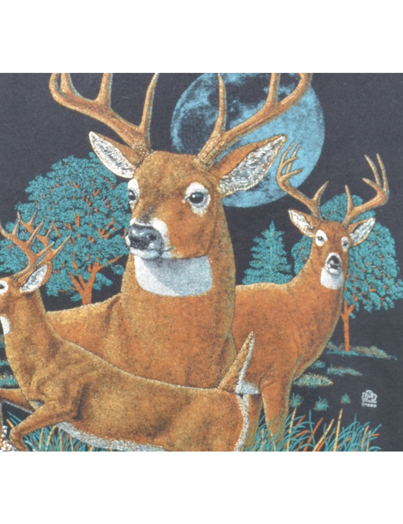 Dear Print Animal Sweatshirt - L