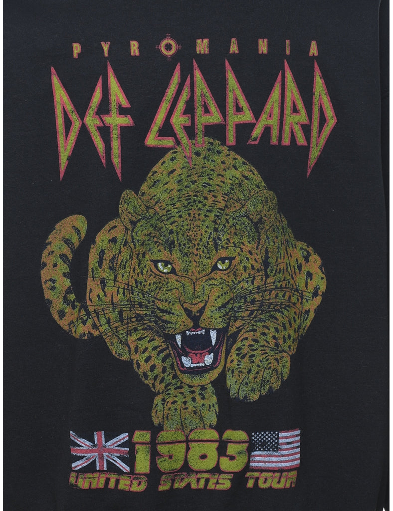 Def Leppard Printed Black Sweatshirt - M