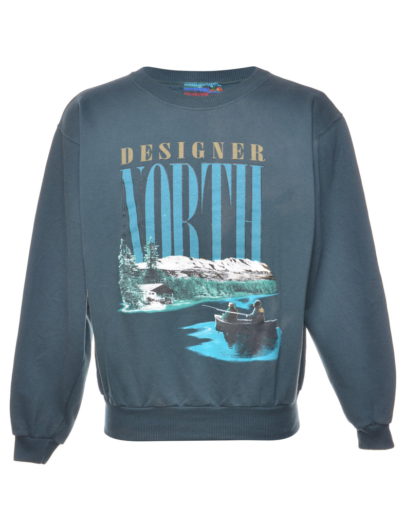 Designer North Printed Sweatshirt - M