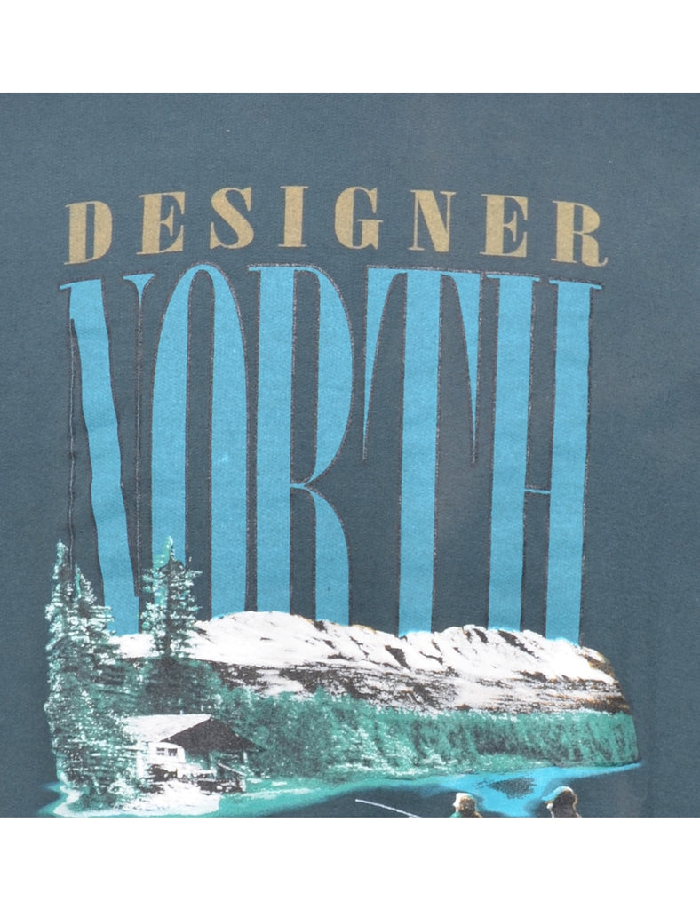 Designer North Printed Sweatshirt - M