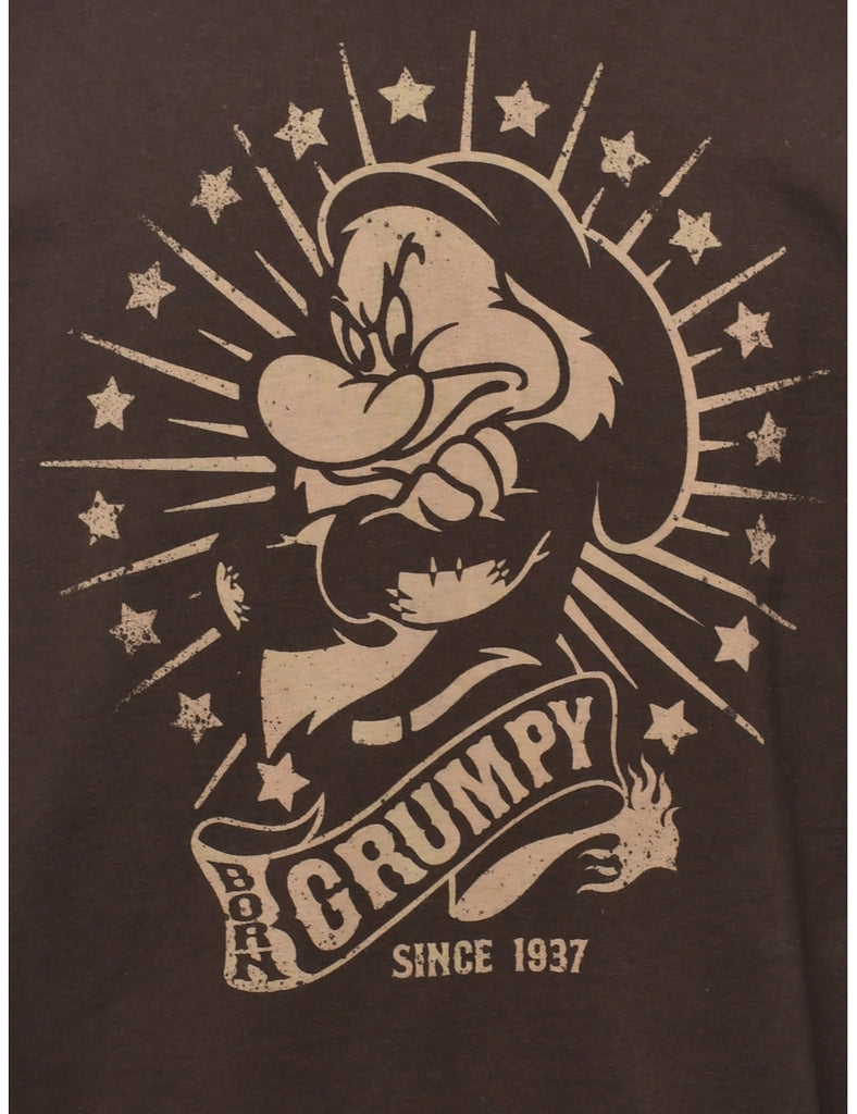 Disney Born Grumpy Cartoon T-shirt - L
