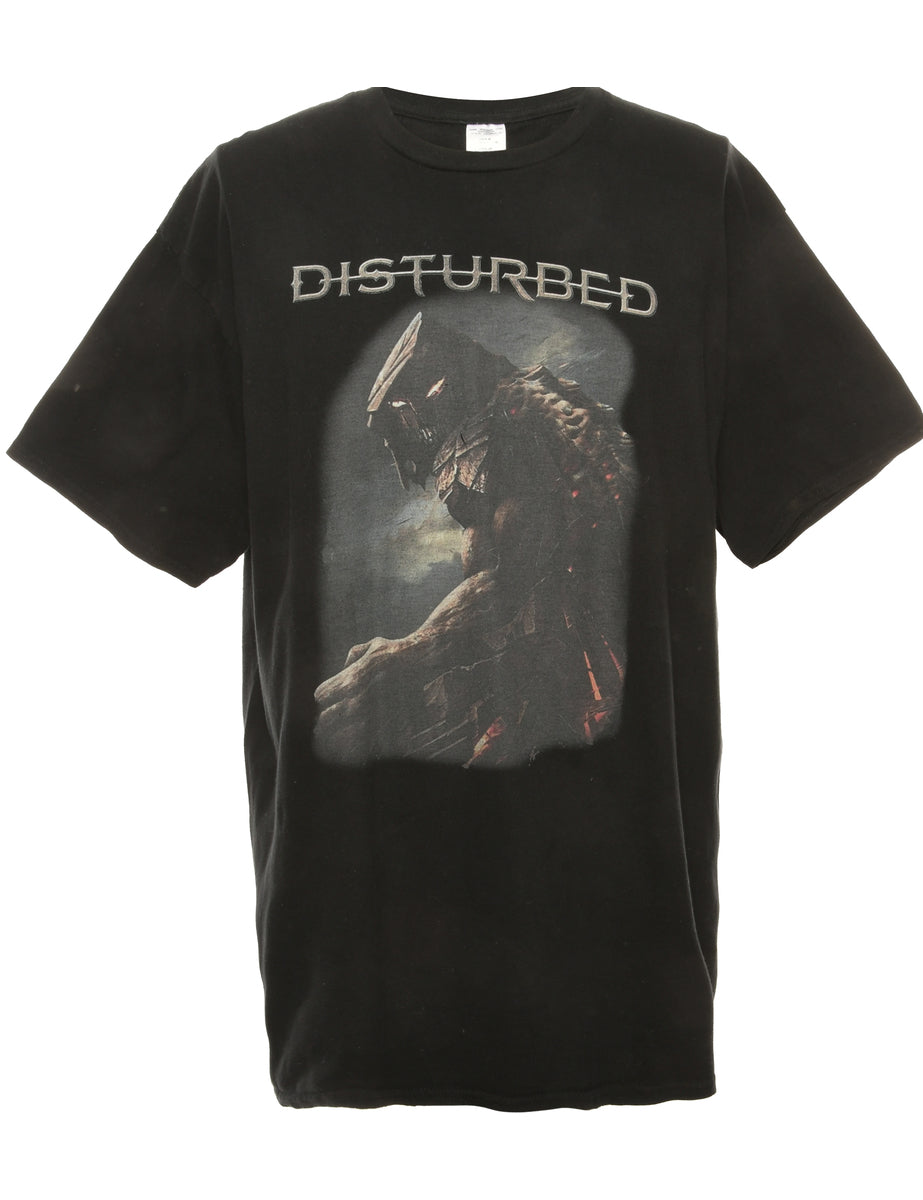 Unisex Disturbed Black Printed T-shirt Black, M | Beyond Retro
