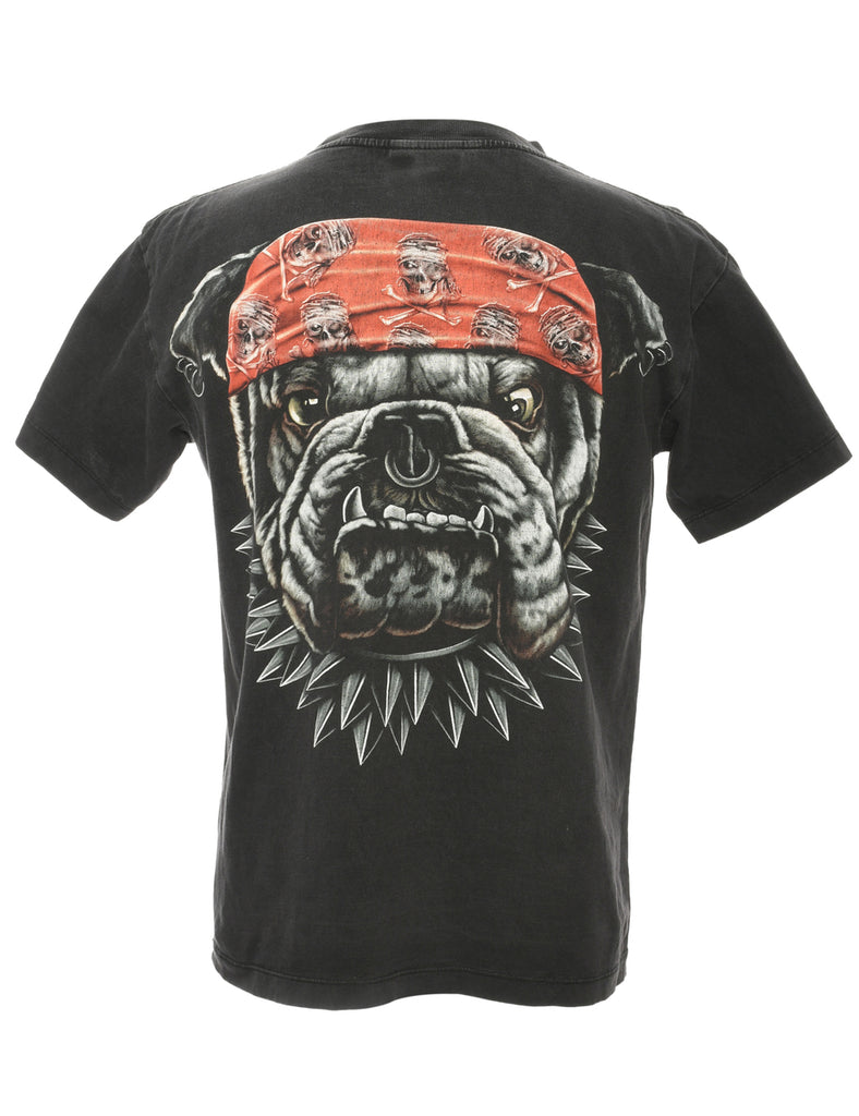 Dog Design Printed T-Shirt - M