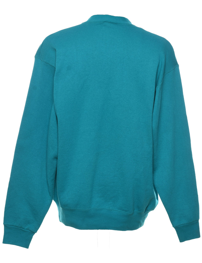 Dolphins Miami 1990s Blue Printed Sweatshirt - XL