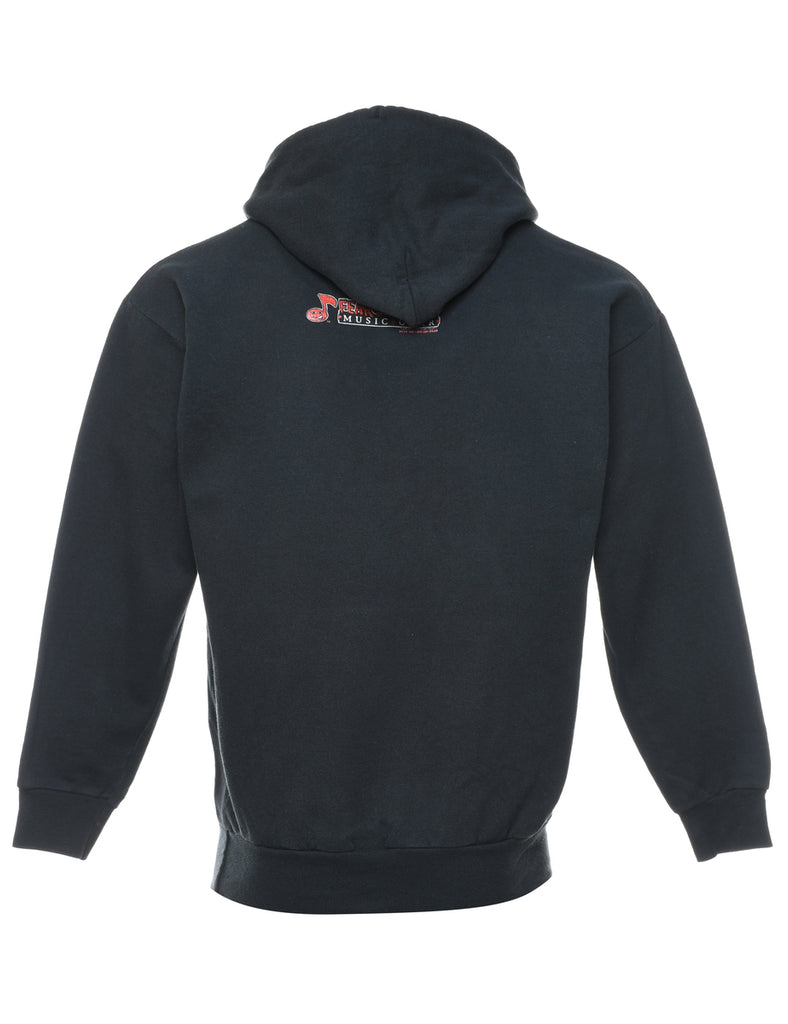 Drummers Printed Black Hoodie - M