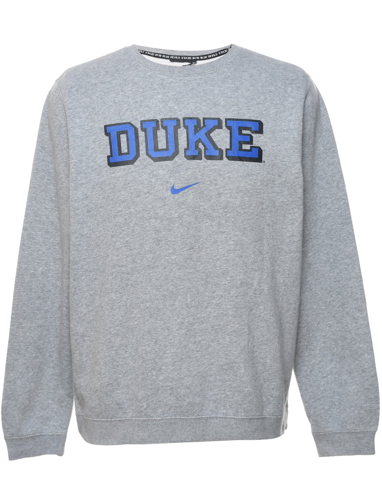 Duke Nike Grey & Blue Printed Sweatshirt - L