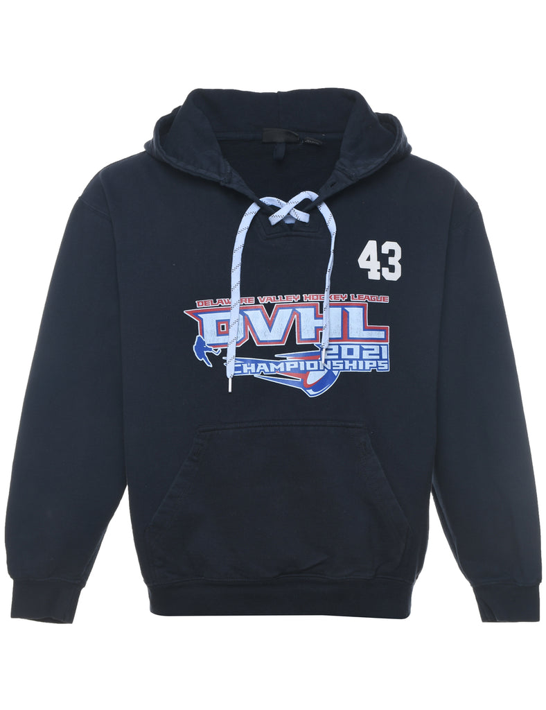 DVHL Printed Black Hoodie - M