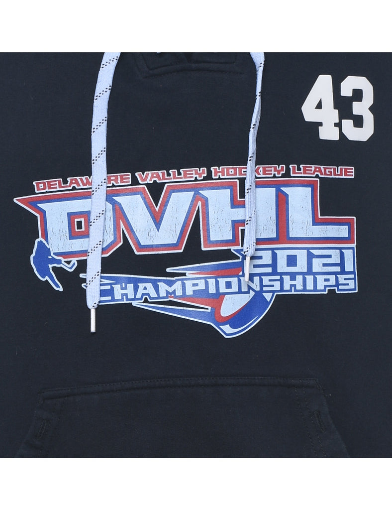 DVHL Printed Black Hoodie - M
