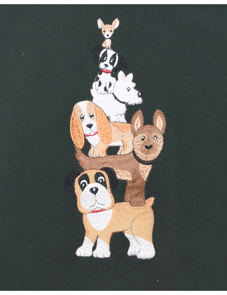 Embroidered Animal Sweatshirt - L
