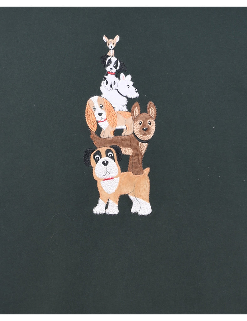Embroidered Animal Sweatshirt - M