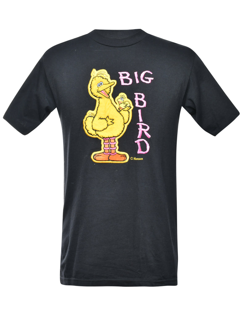 Embroidered Big Bird Cartoon T-shirt - M