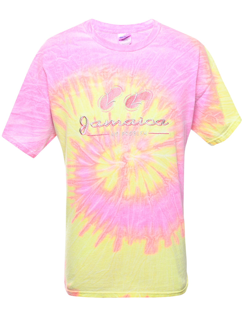 Embroidered Jamaica Printed T-shirt - L