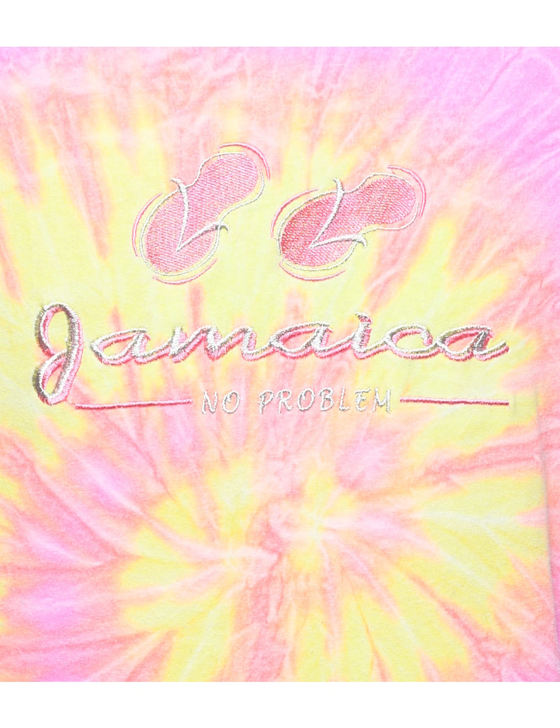 Embroidered Jamaica Printed T-shirt - L