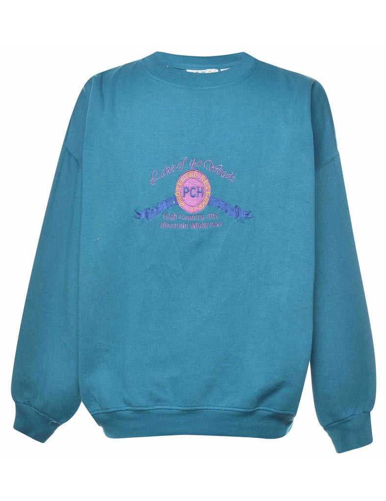 Embroidered Lake Of The World Printed Sweatshirt - XL
