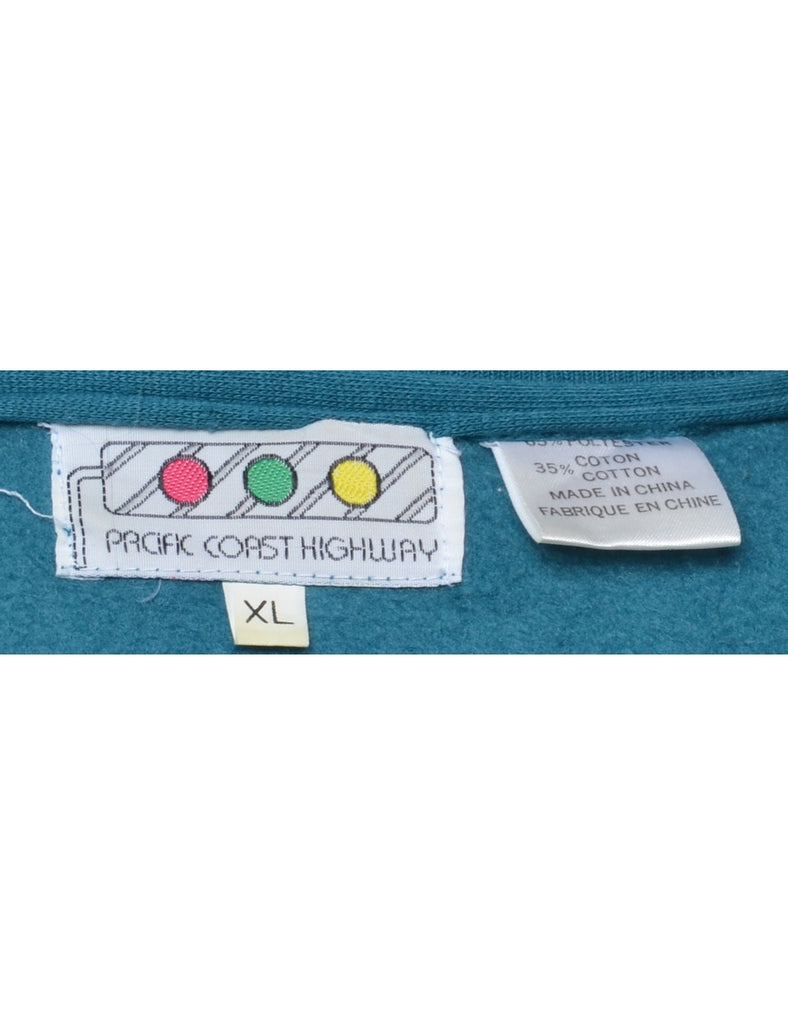 Embroidered Lake Of The World Printed Sweatshirt - XL