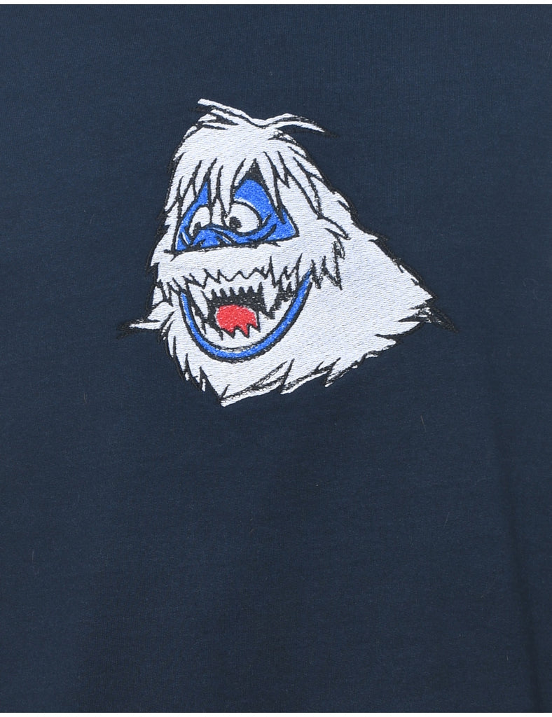 Embroidered Navy Sweatshirt - L