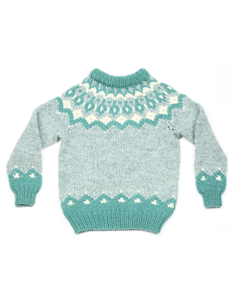 Fair isle Turquoise Knit Jumper - 18 MONTHS