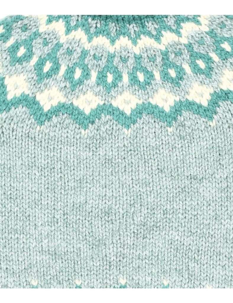 Fair isle Turquoise Knit Jumper - 18 MONTHS