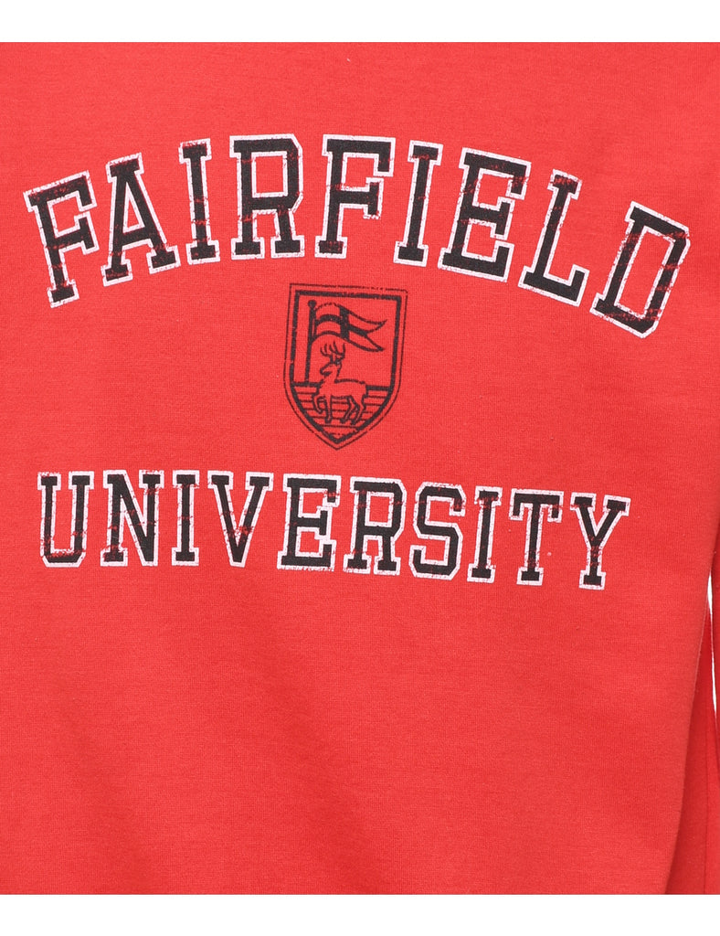 Fairfield University Red Round Neck Sweatshirt - S