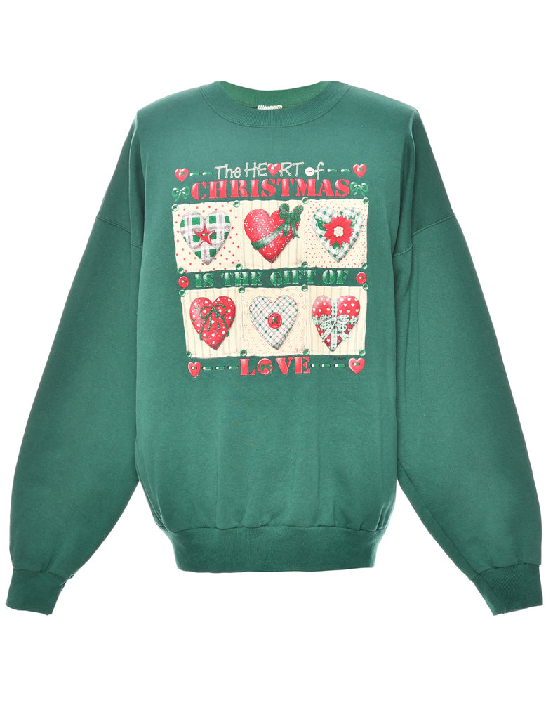 Festive Gifts Green Classic Christmas Sweatshirt - L