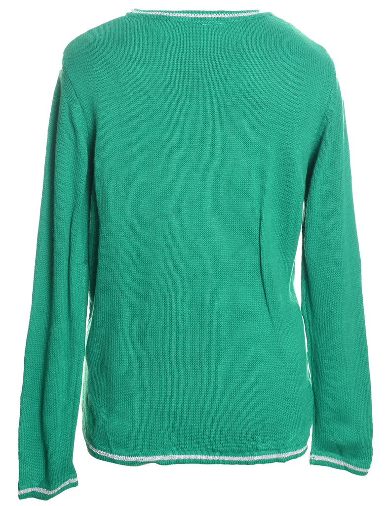Festive Season Green Knit Christmas Jumper - L