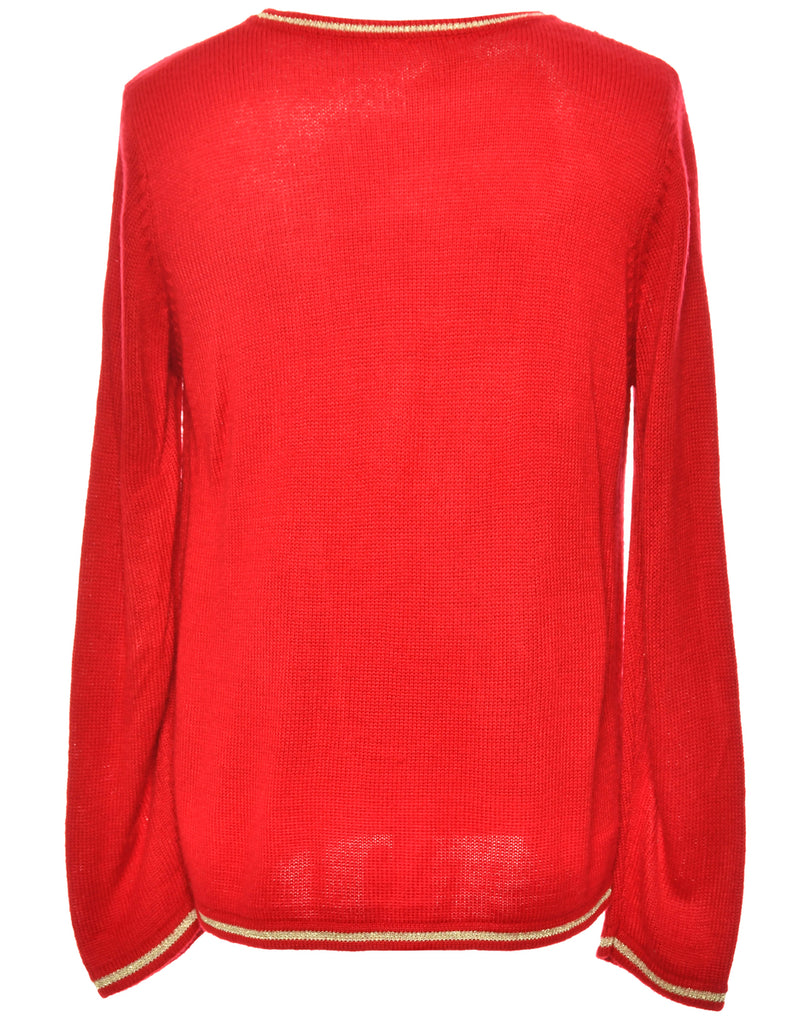Festive Season Red Christmas Jumper - L
