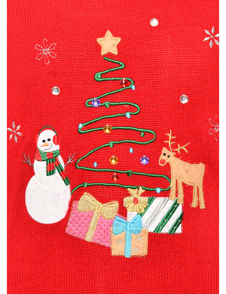 Festive Season Red Christmas Jumper - L