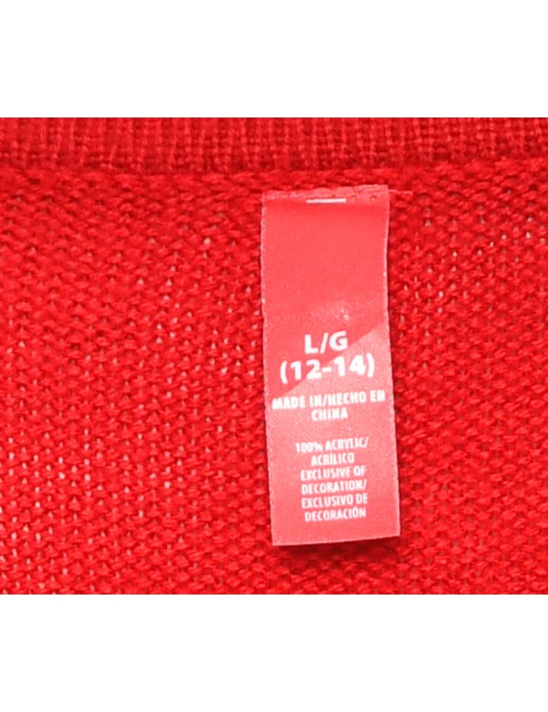 Festive Season Red Christmas Jumper - L